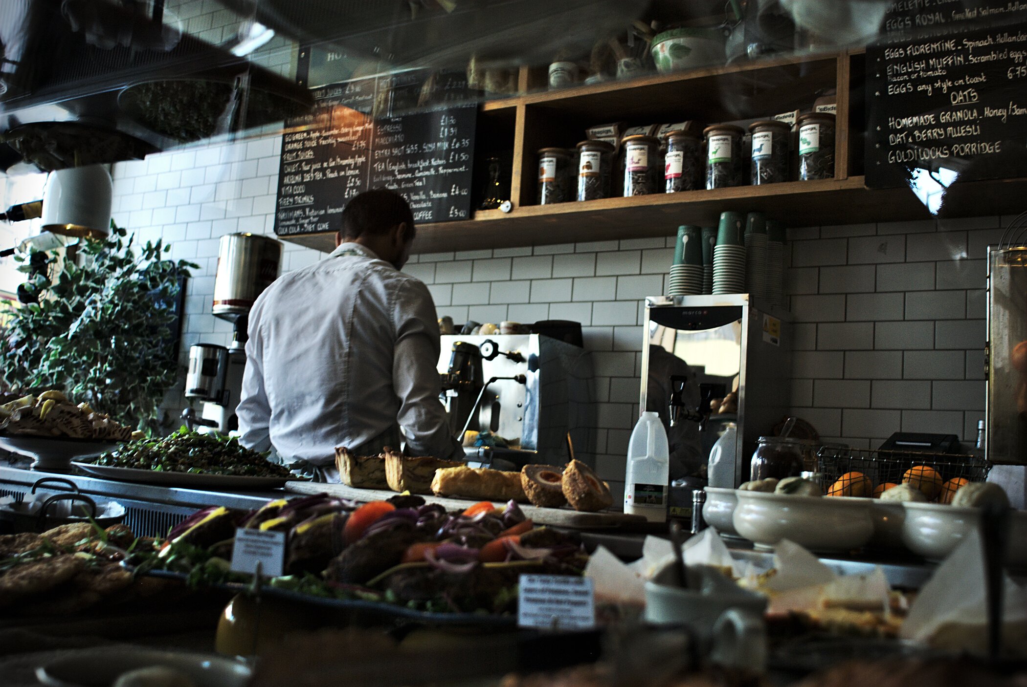 Barista preparing coffee in restaurant