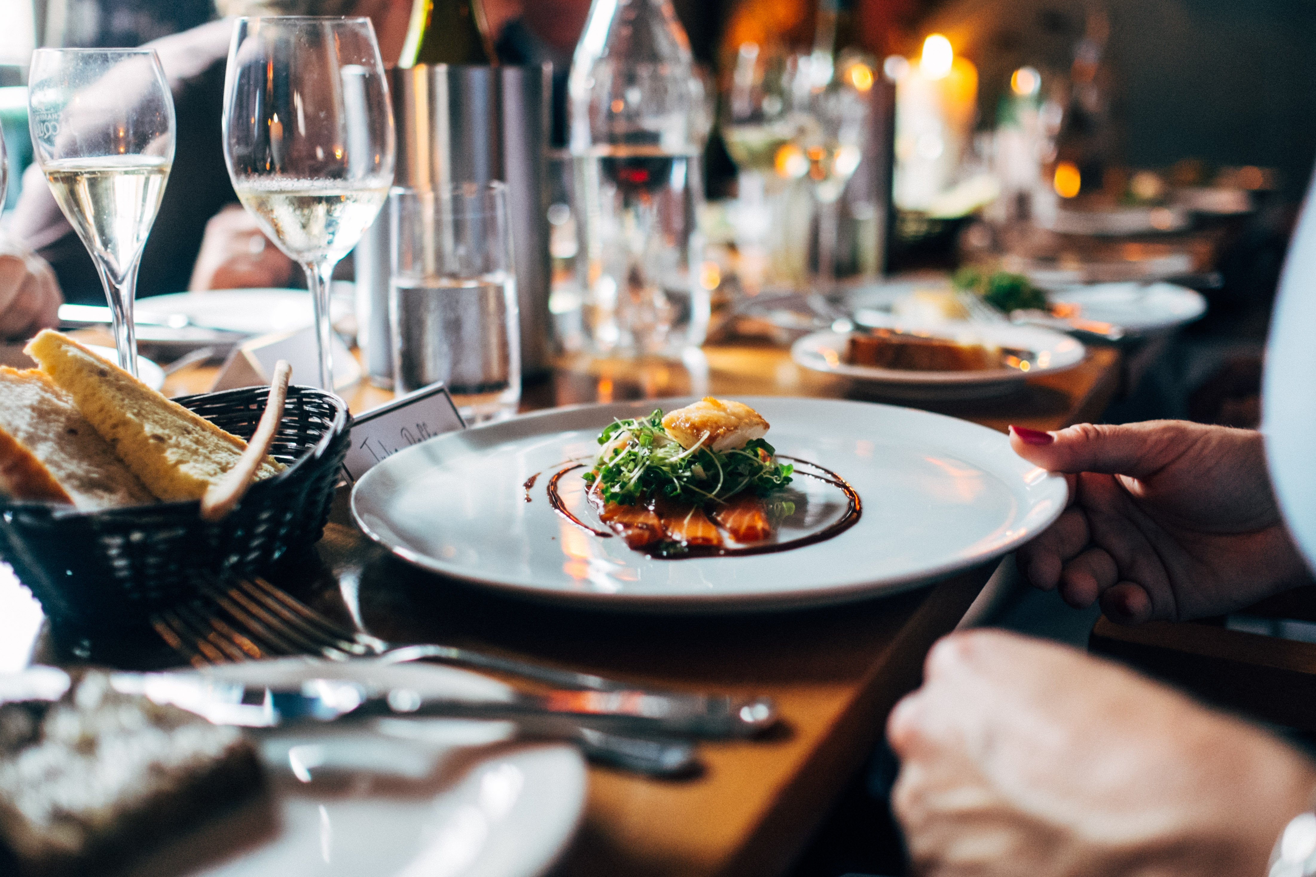 Gourmet food served in restaurant